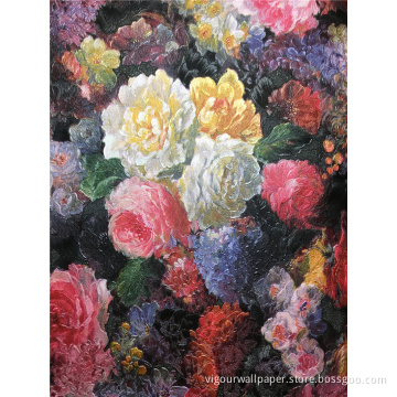 PVC Waterproof Flowers Emboss Wallpaper for Living Room